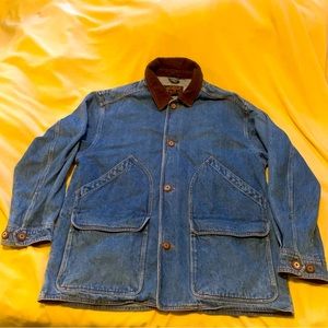 Vintage Eddie Bauer denim barn coat, large.